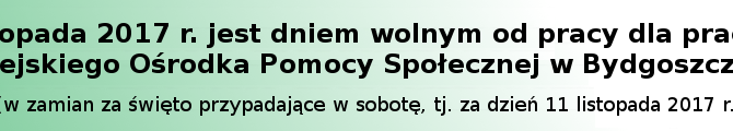 Dzień 2 listopada jest dniem wolnym od pracy.